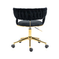 Coolmore Home Office Desk Chair, Vanity Chair, Modern Adjustable Home Computer Executive Chair Swivel Task Chair For Small Space, Living Room, Make Up, Studying Black Polyester