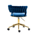 Coolmore Home Office Desk Chair, Vanity Chair, Modern Adjustable Home Computer Executive Chair Swivel Task Chair For Small Space, Living Room, Make Up, Studying Navy Polyester