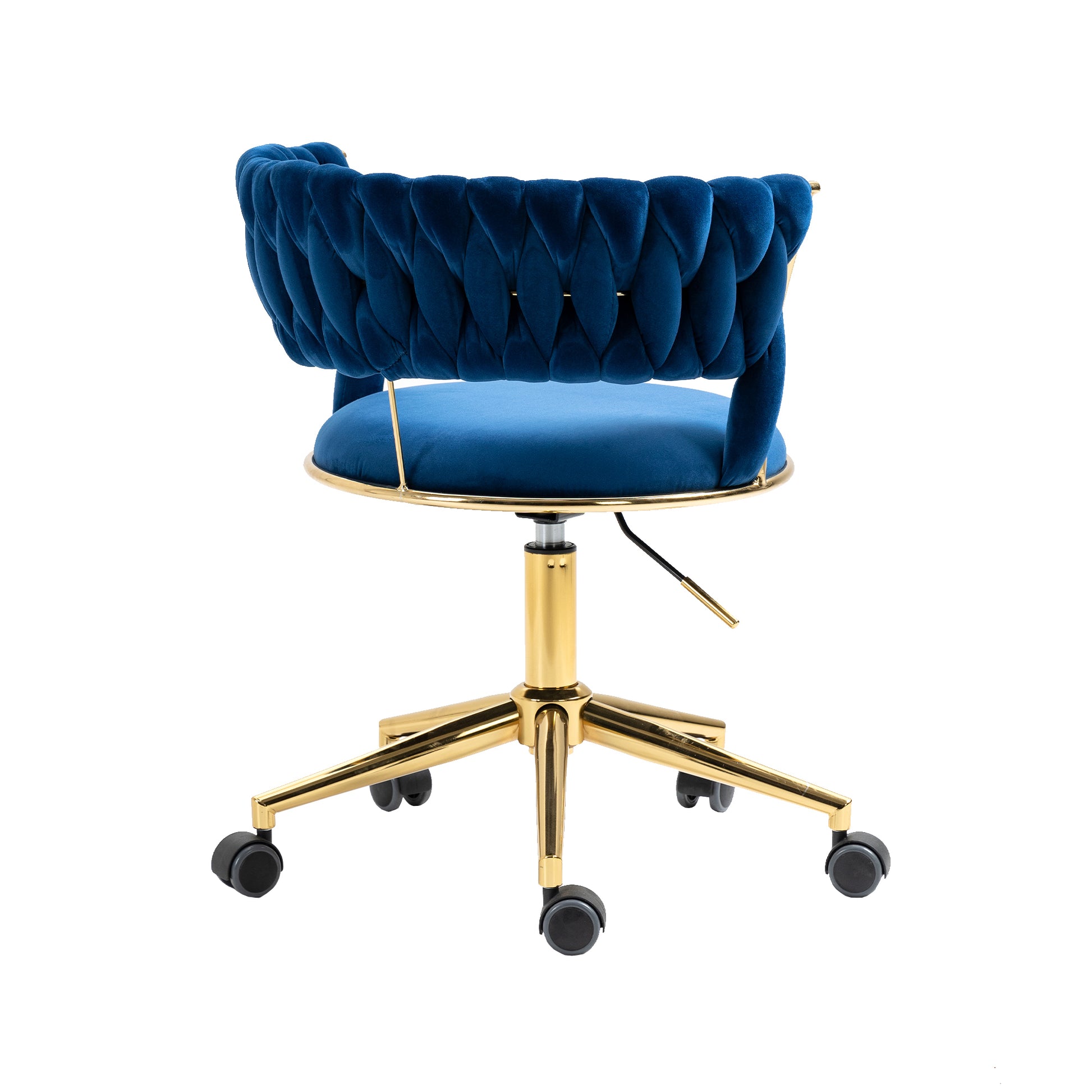 Coolmore Home Office Desk Chair, Vanity Chair, Modern Adjustable Home Computer Executive Chair Swivel Task Chair For Small Space, Living Room, Make Up, Studying Navy Polyester