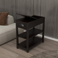 Narrow Sided Table With Drawers And Bottom Partition In Flip Over Design Brown Package Contains Two Products Brown White Mdf
