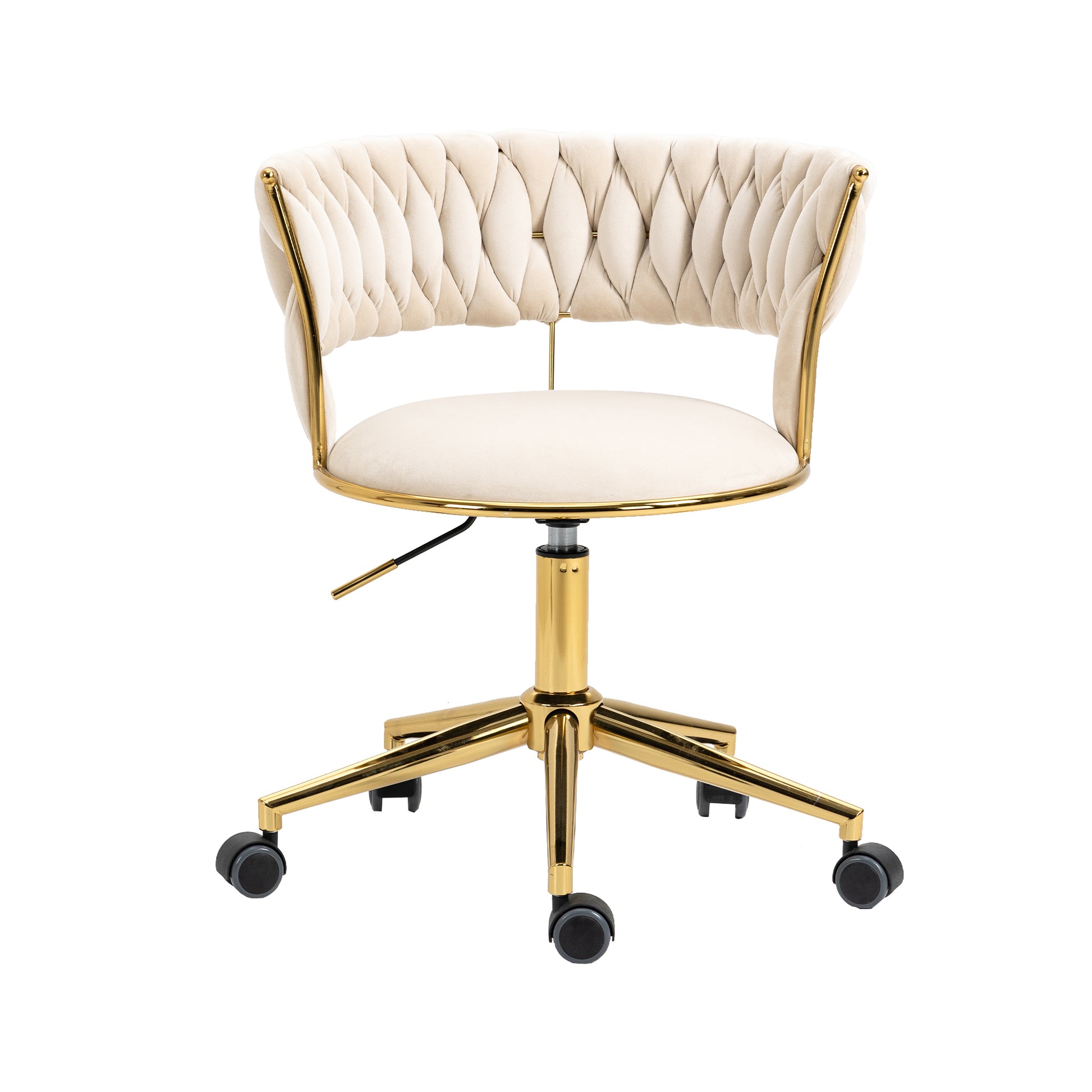 Coolmore Home Office Desk Chair, Vanity Chair, Modern Adjustable Home Computer Executive Chair Swivel Task Chair For Small Space, Living Room, Make Up, Studying Ivory Polyester