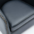 Trenton Swivel Arm Chair Midnight Blue Dark Blue Foam Pu Leather