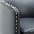 Trenton Swivel Arm Chair Midnight Blue Dark Blue Foam Pu Leather