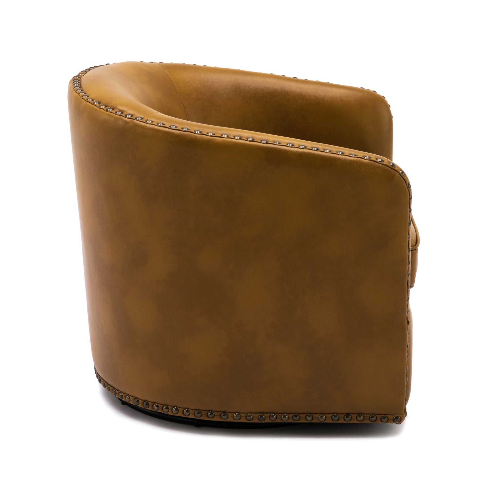 Trenton Swivel Arm Chair Camel Camel Foam Pu Leather