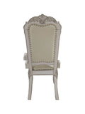 Dresden Arm Chair Set 2 In Pu & Bone White Finish Dn01697 White Pu