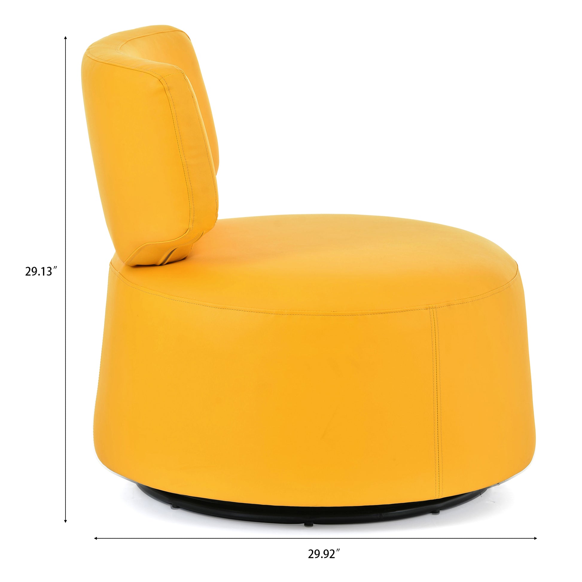 29.13" Wide Swivel Chair Yellow Pu