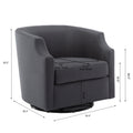 Isabelle Ashen Grey Swivel Glider Barrel Chair Grey Foam Polyester