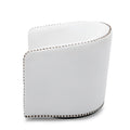 Trenton Swivel Arm Chair Milky Off White Foam Pu Leather