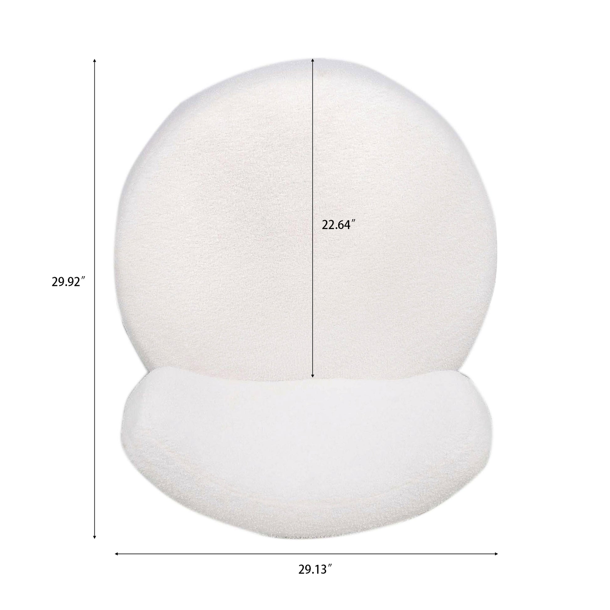 29.13" Wide Swivel Chair White Plush Plush