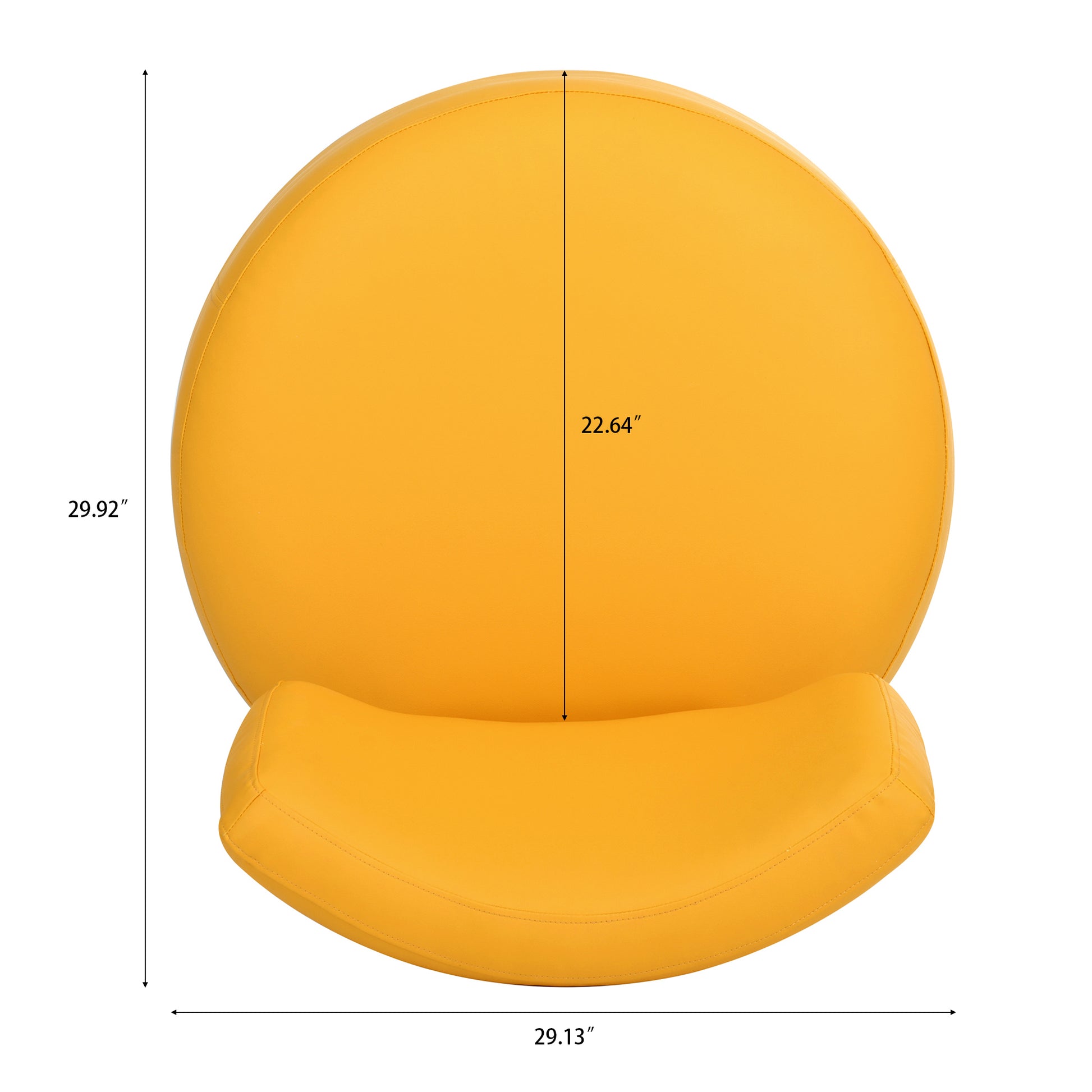 29.13" Wide Swivel Chair Yellow Pu