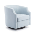 Isabelle Sky Blue Swivel Glider Barrel Chair Light Blue Foam Polyester