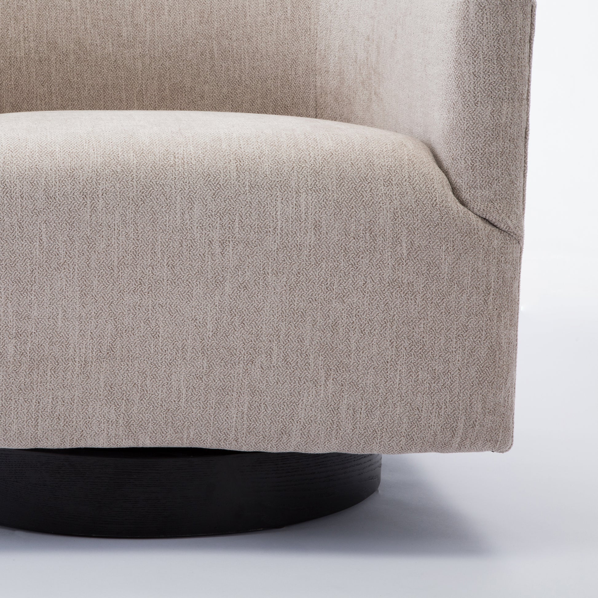 Garland Oatmeal Wood Base Swivel Chair Natural Foam Polyester