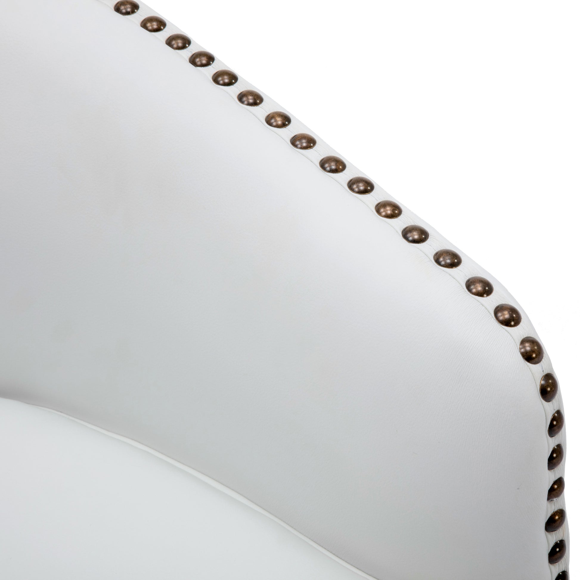 Trenton Swivel Arm Chair Milky Off White Foam Pu Leather