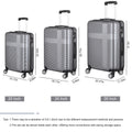 3 Piece Luggage With Tsa Lock Abs, Durable Luggage Set, Lightweight Suitcase With Hooks, Spinner Wheels Cross Stripe Luggage Sets 20In 24In 28In Silver Grey Abs