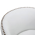 Trenton Swivel Arm Chair Milky Off White Foam Pu Leather