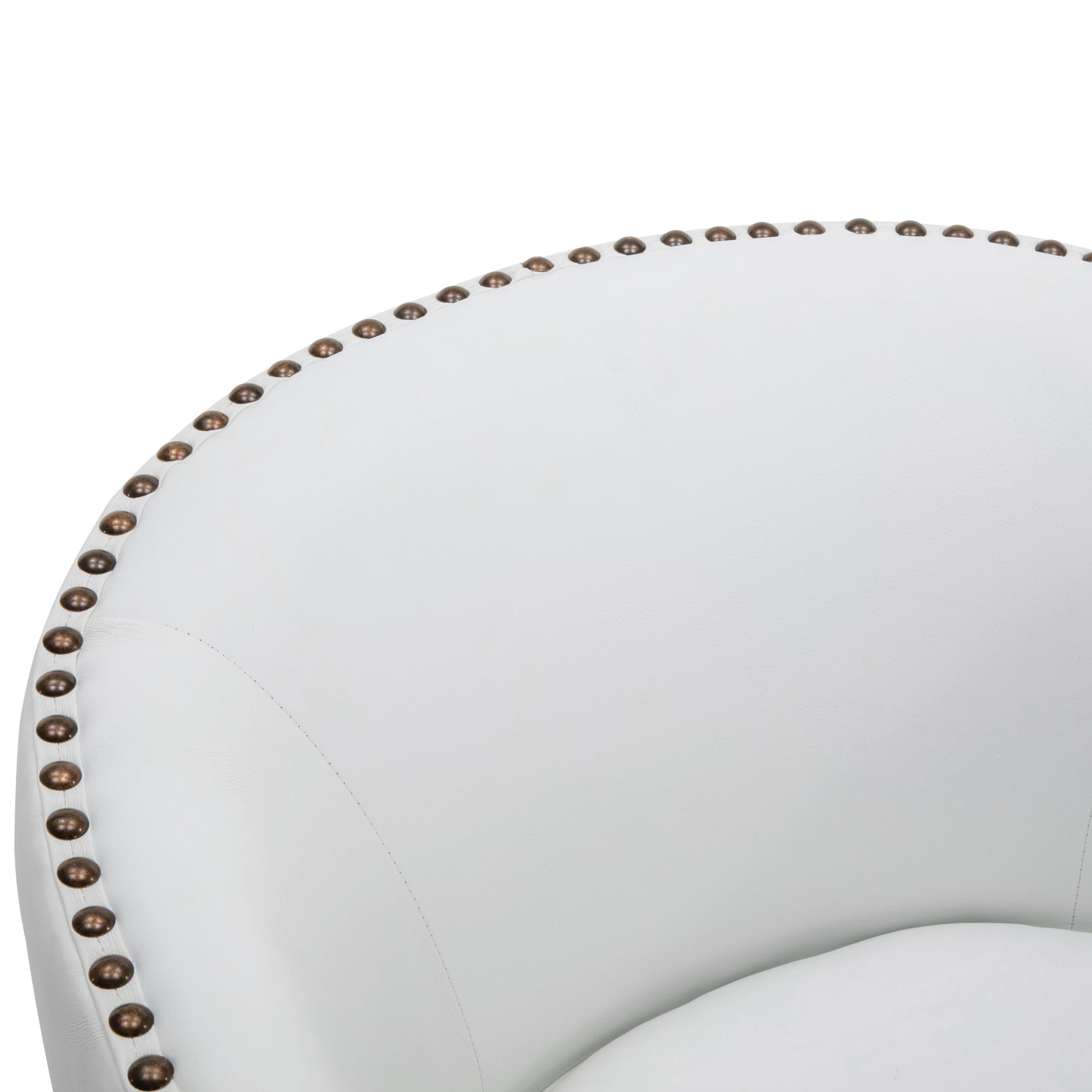 Trenton Swivel Arm Chair Milky Off White Foam Pu Leather