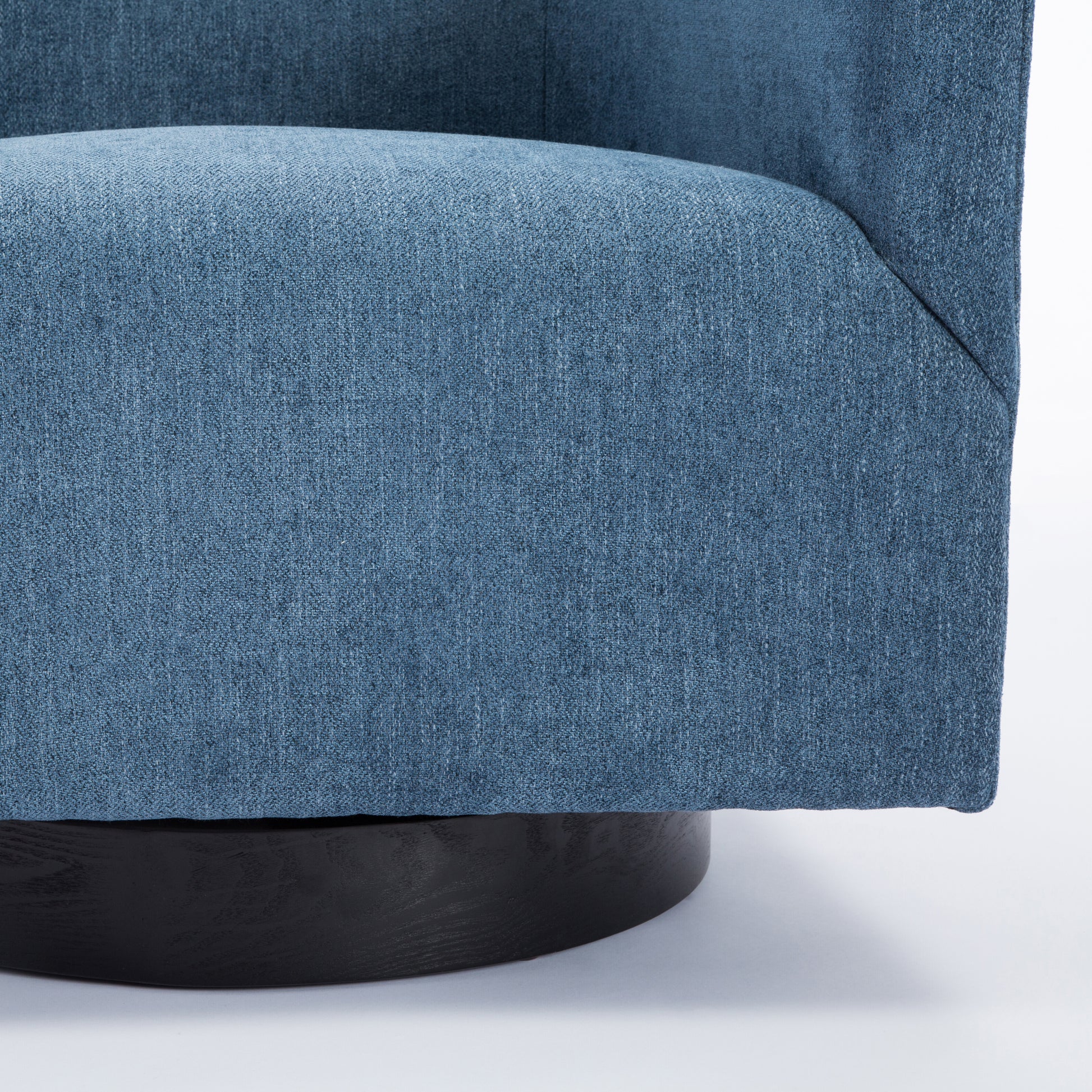 Garland Cadet Blue Wood Base Swivel Chair Blue Foam Polyester