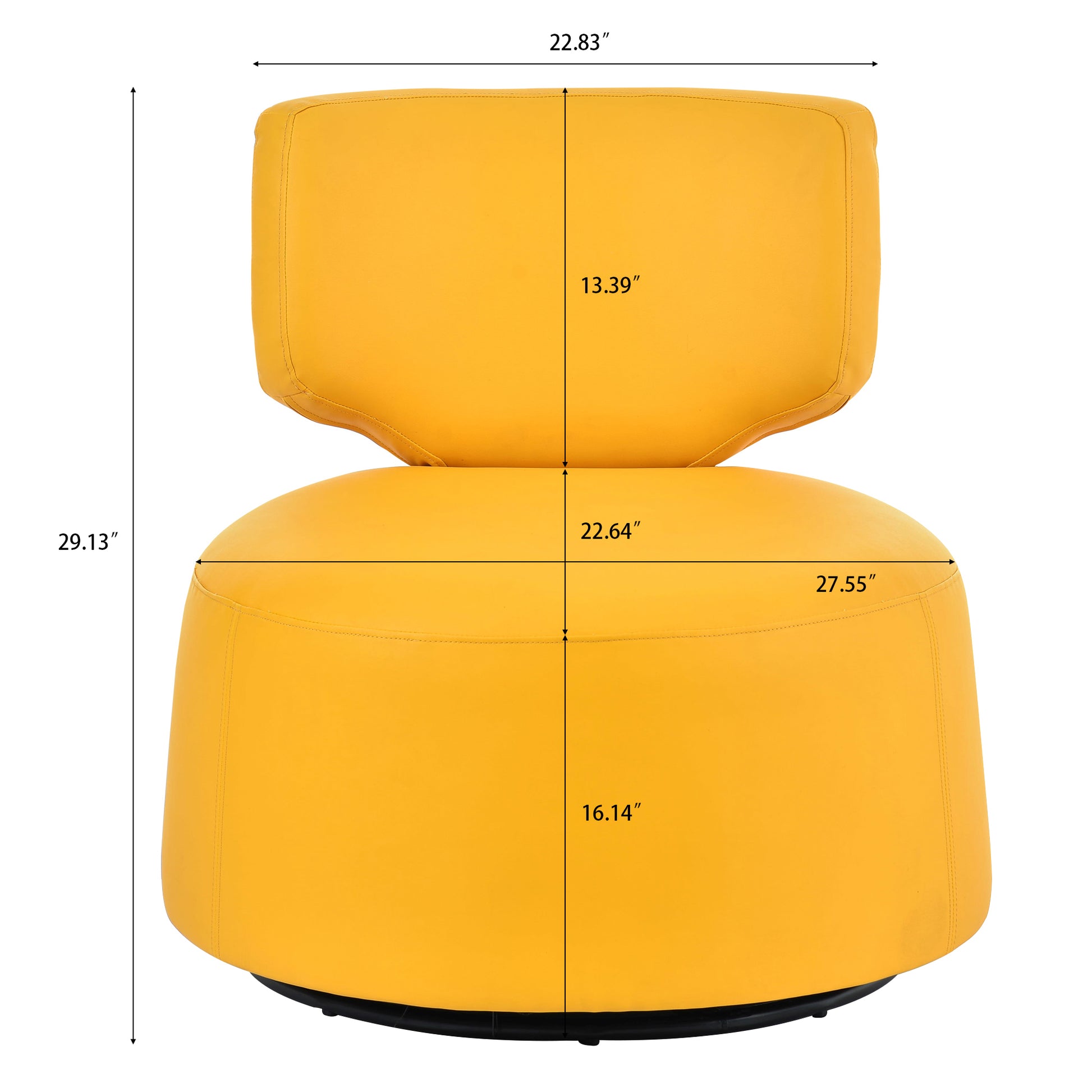 29.13" Wide Swivel Chair Yellow Pu