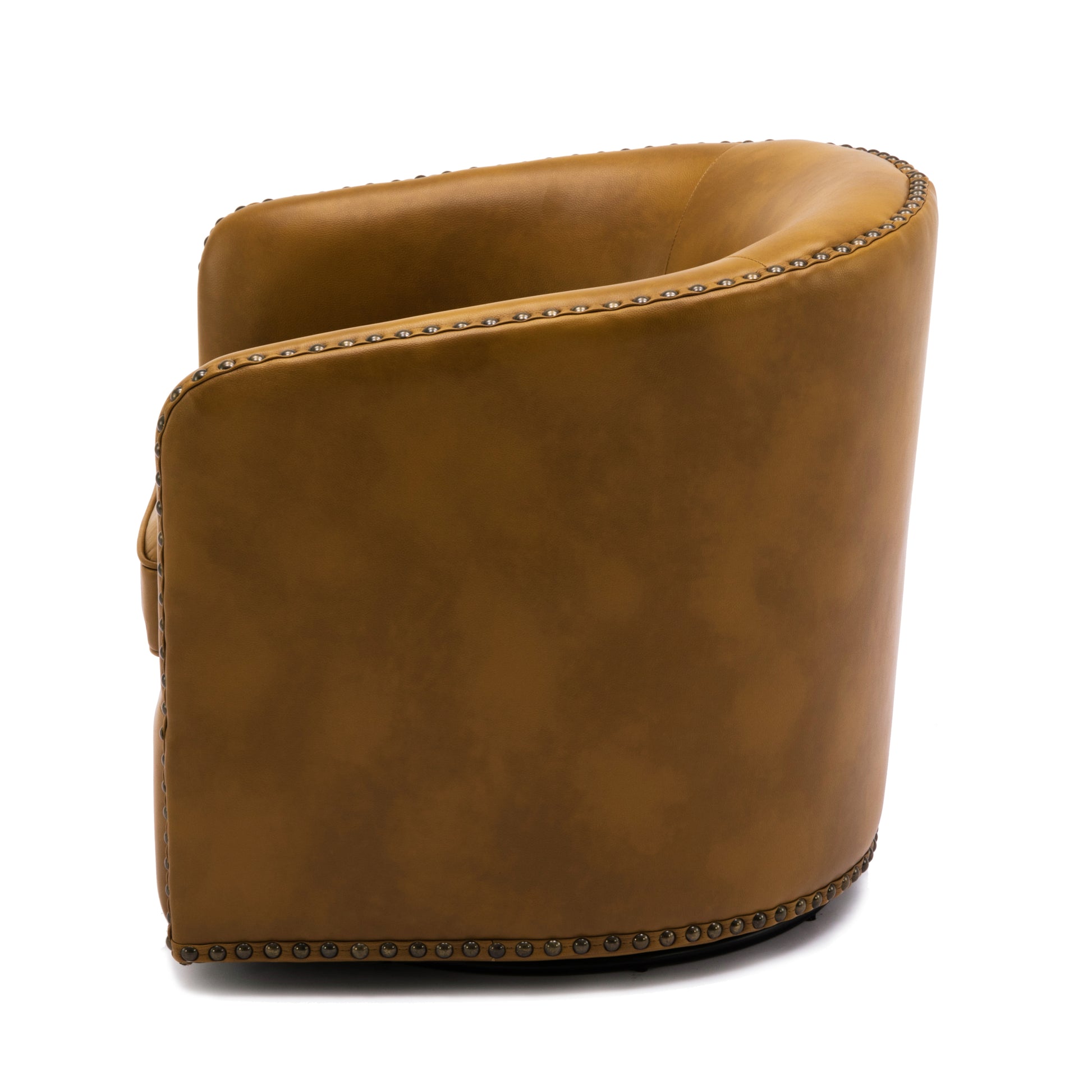Trenton Swivel Arm Chair Camel Camel Foam Pu Leather