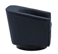 Garland Midnight Blue Wood Base Swivel Chair Blue Foam Pu Leather