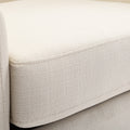 Isabelle Linen Swivel Glider Barrel Chair Natural Foam Polyester