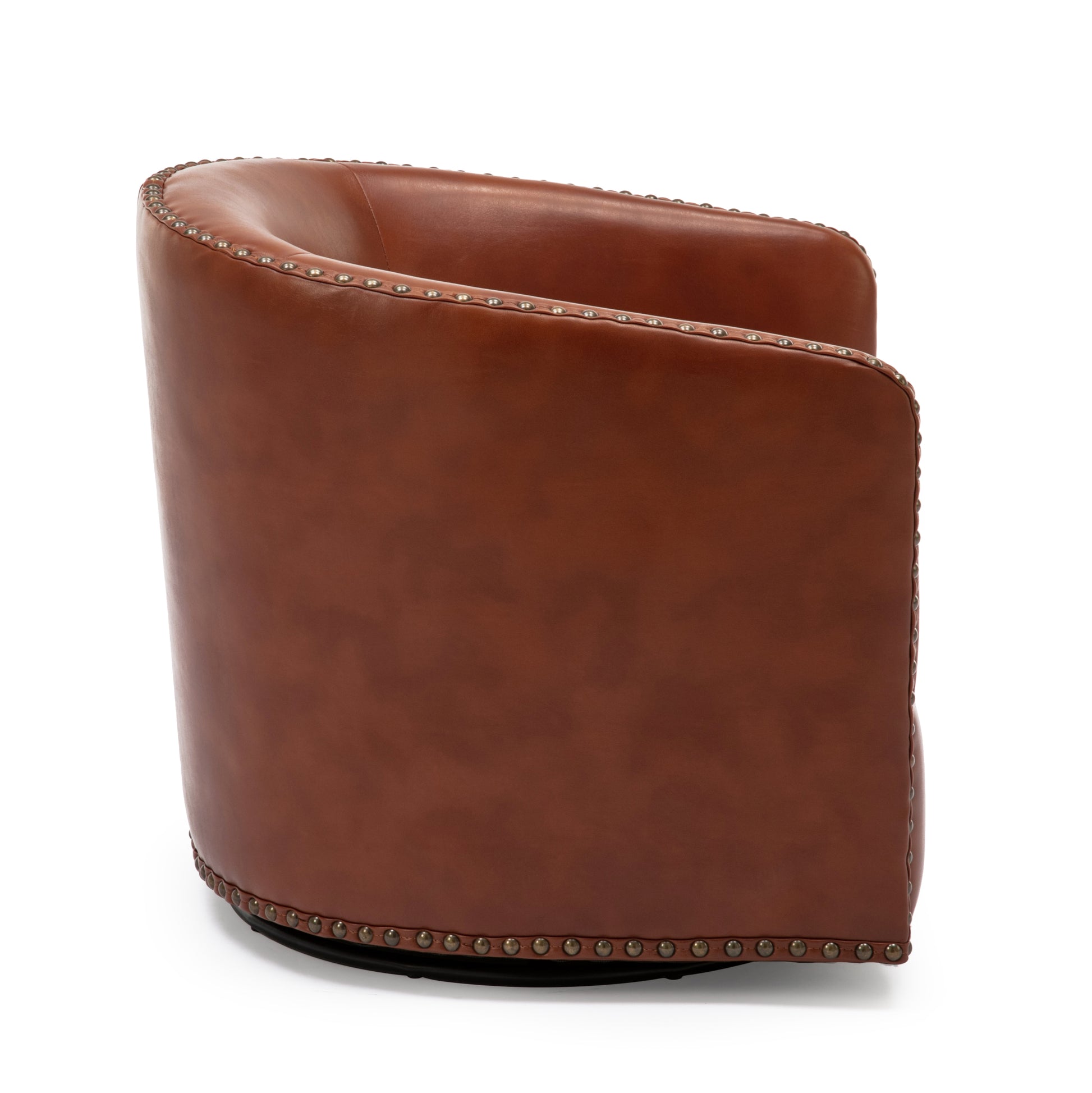 Trenton Swivel Arm Chair Caramel Caramel Foam Pu Leather