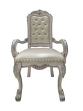 Dresden Arm Chair Set 2 In Pu & Bone White Finish Dn01697 White Pu