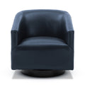 Garland Midnight Blue Wood Base Swivel Chair Blue Foam Pu Leather