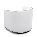 Trenton Swivel Arm Chair Milky Off White Foam Pu Leather