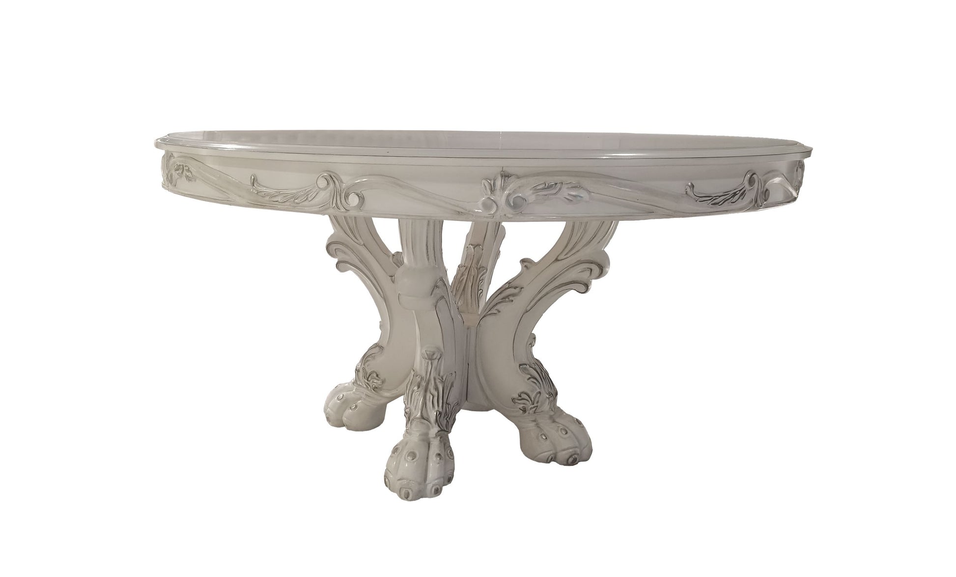 Dresden Round Dining Table In Bone White Finish Dn01700 White Mdf