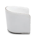 Trenton Swivel Arm Chair Milky Off White Foam Pu Leather
