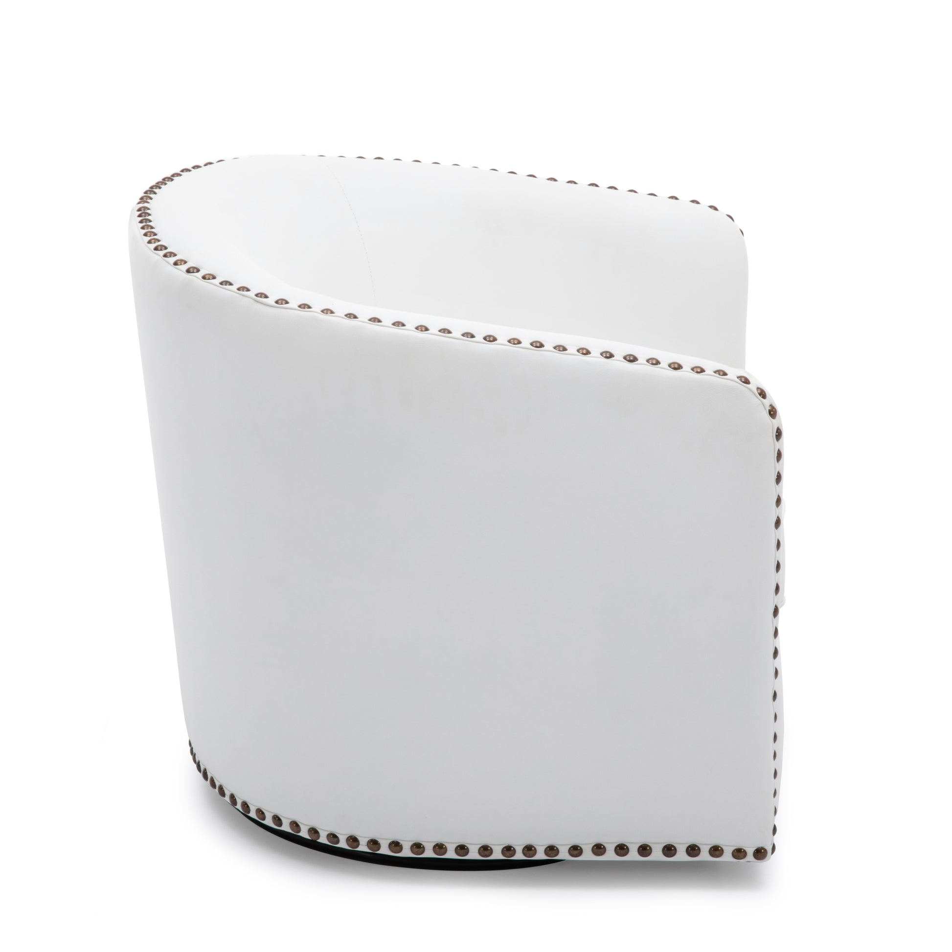 Trenton Swivel Arm Chair Milky Off White Foam Pu Leather