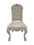 Dresden Side Chair Set 2 In Fabric & Bone White Finish Dn01701 White Mdf