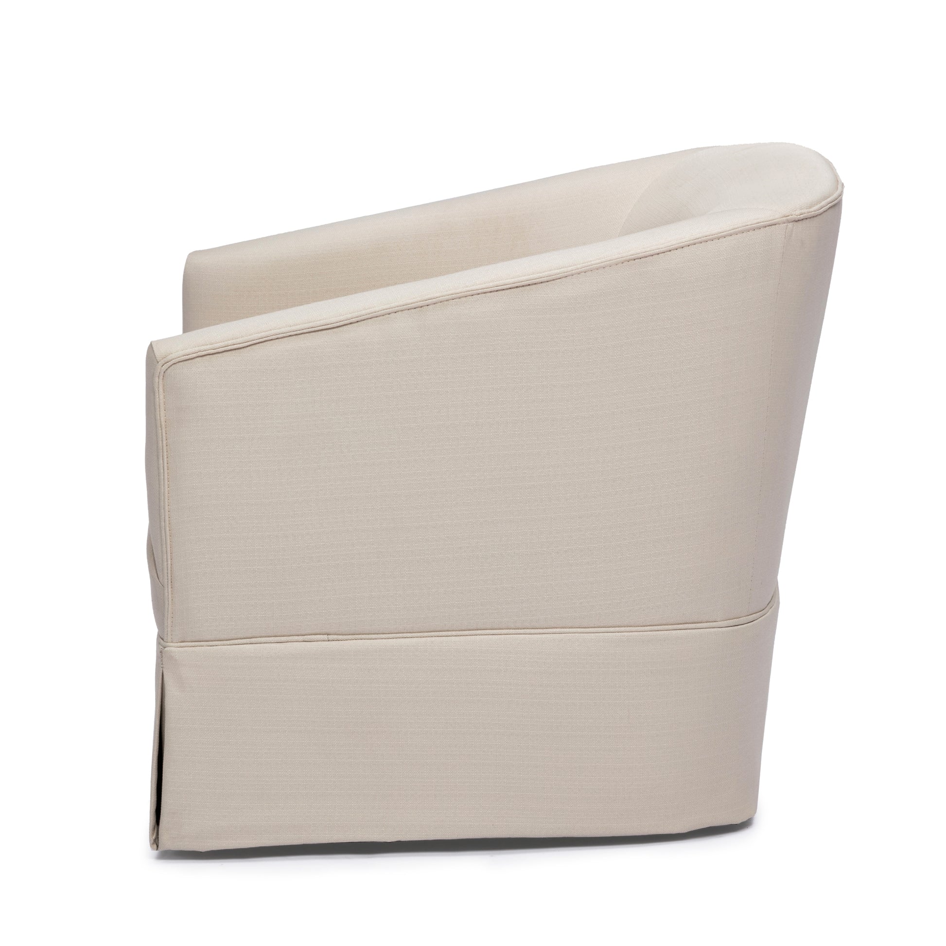 Earl Linen Skirted Swivel Chair Natural Foam Polyester