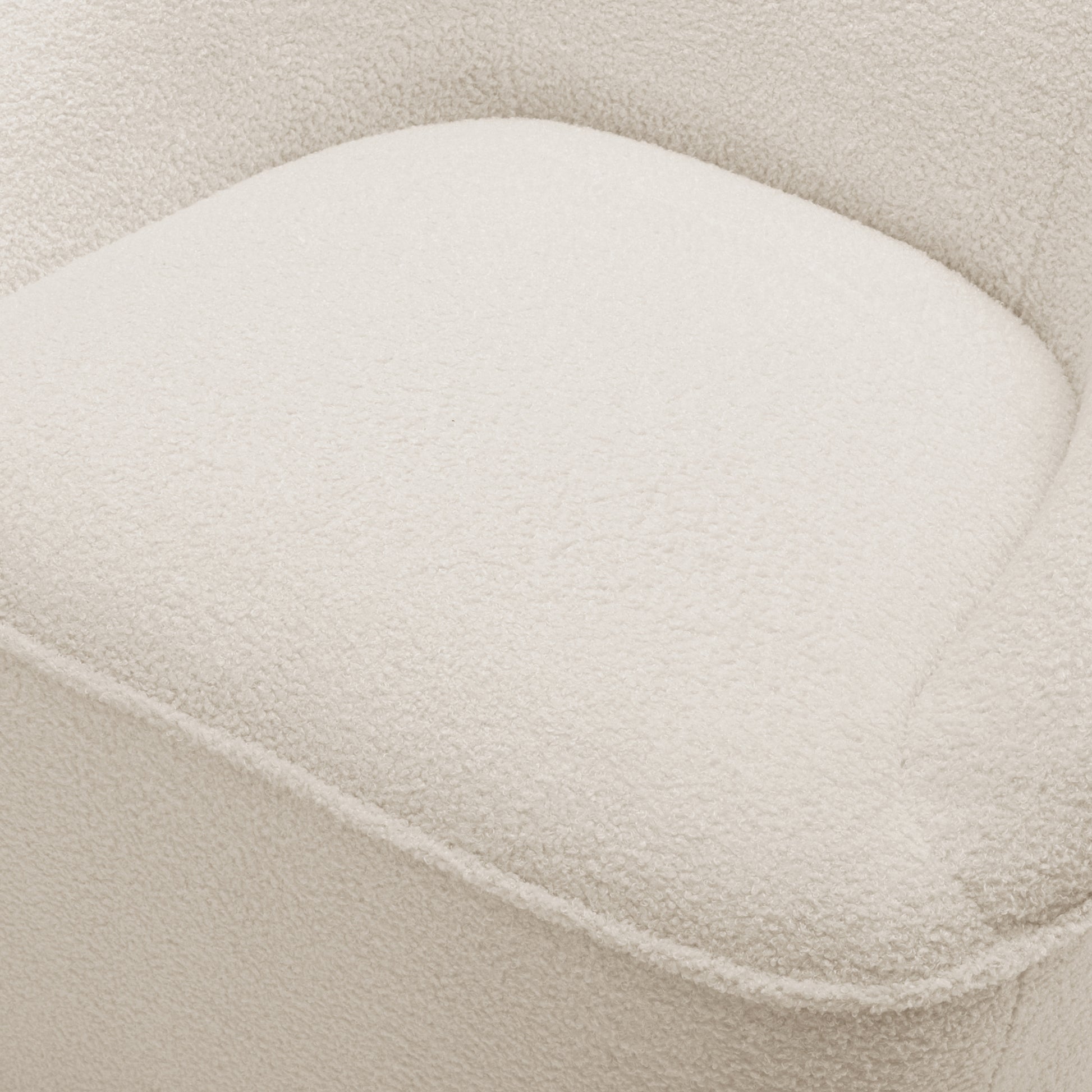 Anson Boucle Swivel Chair Off White Foam Fabric
