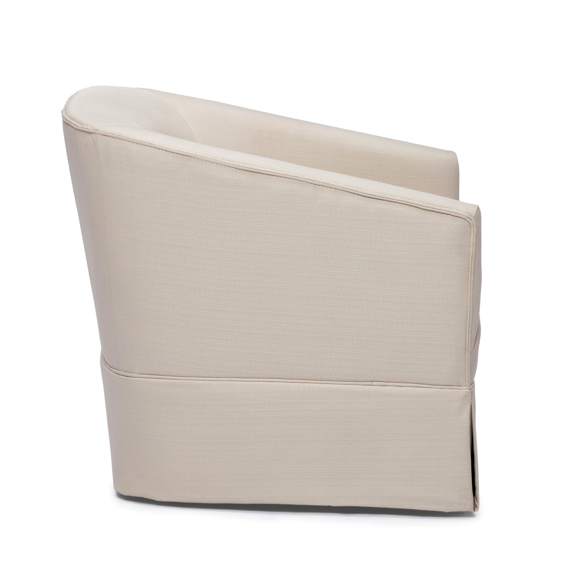 Earl Linen Skirted Swivel Chair Natural Foam Polyester