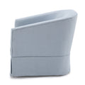 Earl Sky Blue Skirted Swivel Chair Light Blue Foam Polyester