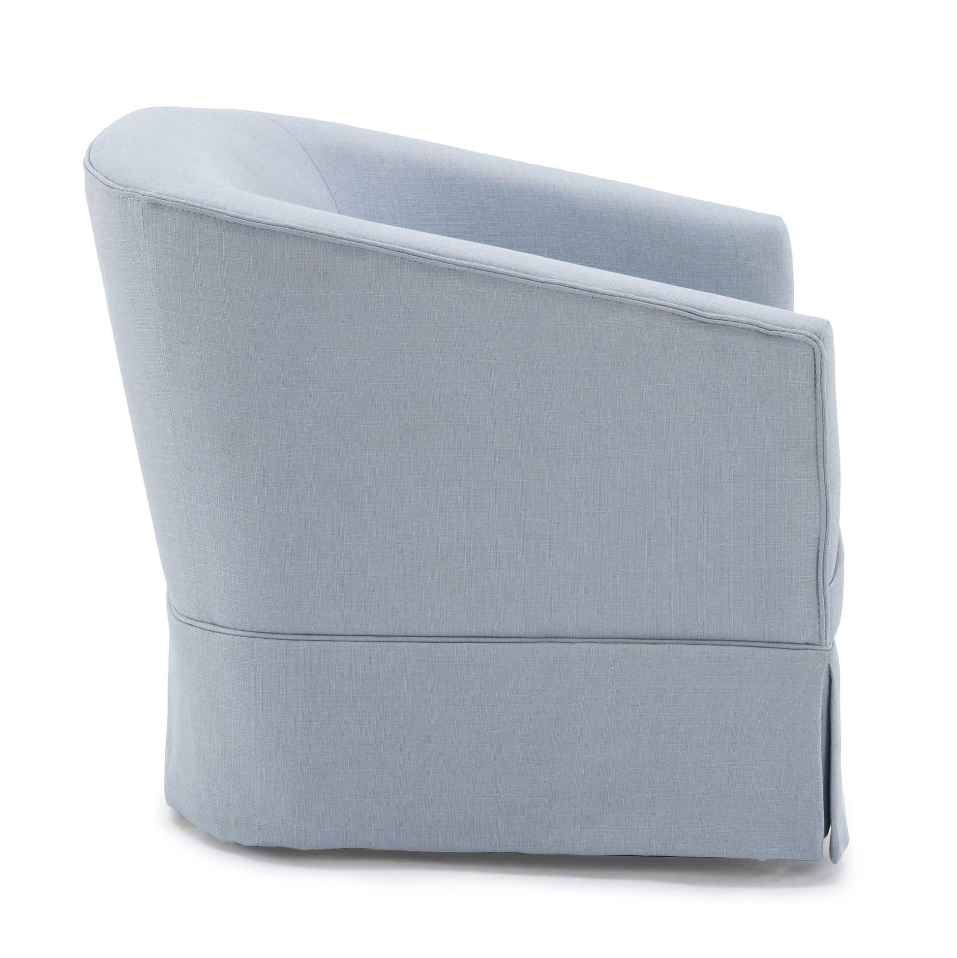 Earl Sky Blue Skirted Swivel Chair Light Blue Foam Polyester