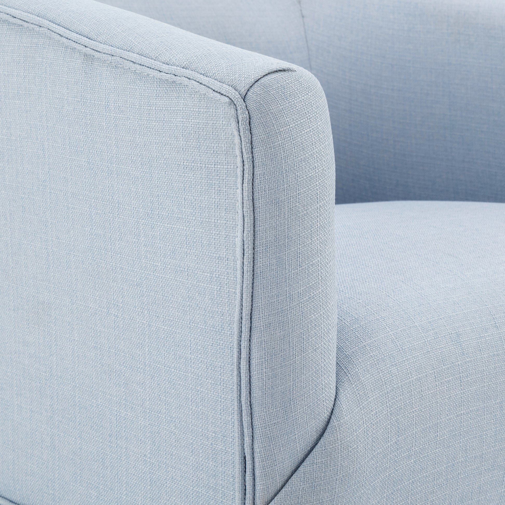 Earl Sky Blue Skirted Swivel Chair Light Blue Foam Polyester