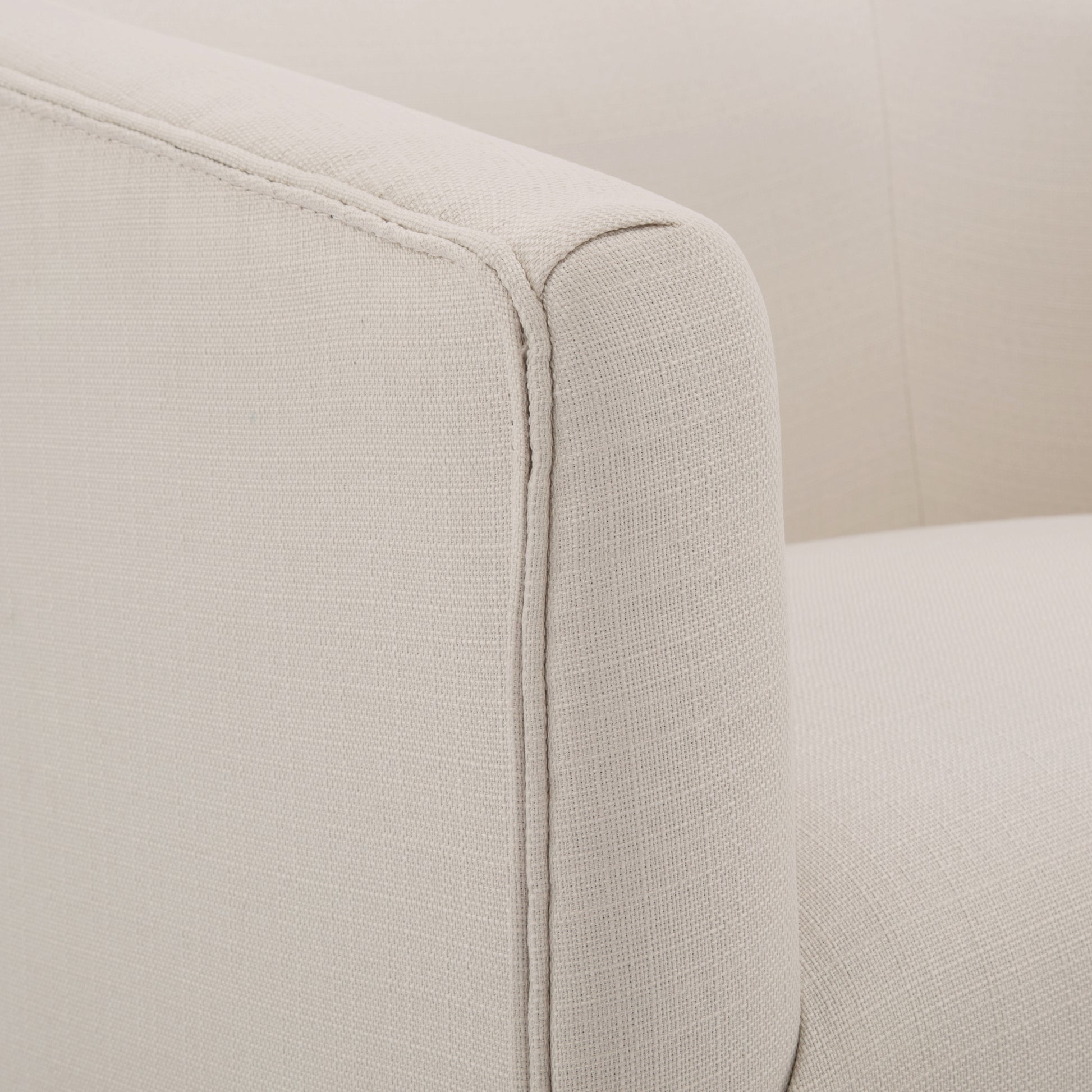 Earl Linen Skirted Swivel Chair Natural Foam Polyester