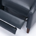 Biscoe Push Back Recliner Midnight Blue Dark Blue Foam Pu Leather