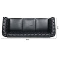 3 Piece Configurable Living Room Set Black Pu