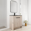 30 Inch Freestanding Bathroom Vanity With Black Ceramic Sink & 2 Soft Close Cabinet Doors Bvb02430Plo Bl9075Bk ,W1286S00019 Plain Light Oak 2 Bathroom Freestanding Modern Plywood