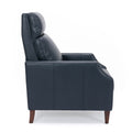 Biscoe Push Back Recliner Midnight Blue Dark Blue Foam Pu Leather