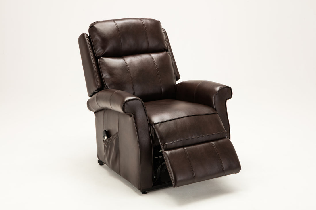 Landis Brown Traditional Lift Chair Brown Foam Pu Leather