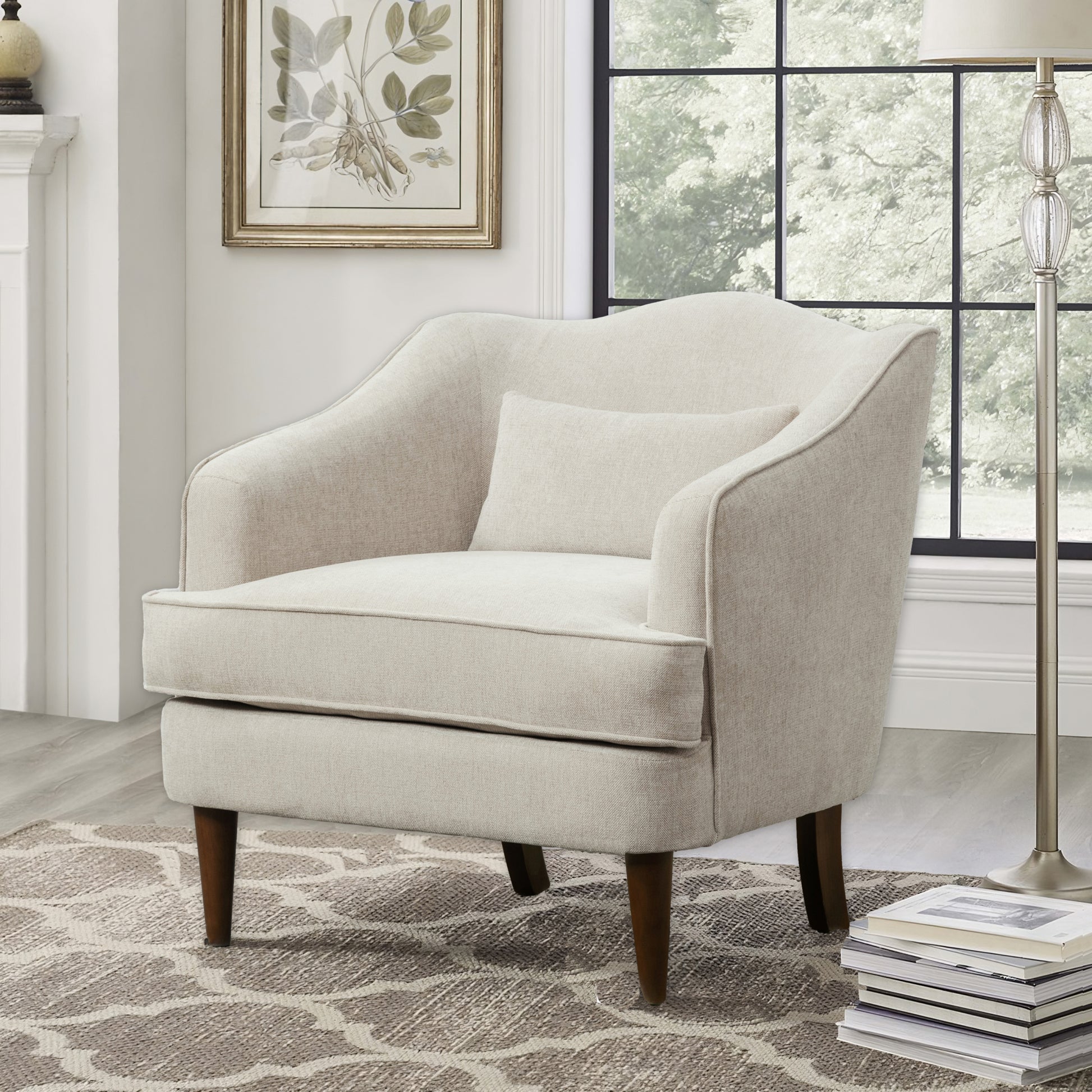 Fenton Upholstered Arm Chair Sea Oat Natural Foam Polyester