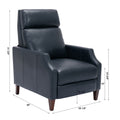 Biscoe Push Back Recliner Midnight Blue Dark Blue Foam Pu Leather