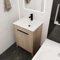 Freestanding Bathroom Vanity With White Ceramic Sink & 2 Soft Close Cabinet Doors Kd Packing ,Bvb02424Plo G Bl9060B ,W1286S00015 Plain Light Oak 2 Bathroom Freestanding Modern Plywood