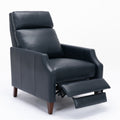 Biscoe Push Back Recliner Midnight Blue Dark Blue Foam Pu Leather