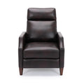 Biscoe Push Back Recliner Burnished Brown Brown Foam Pu Leather